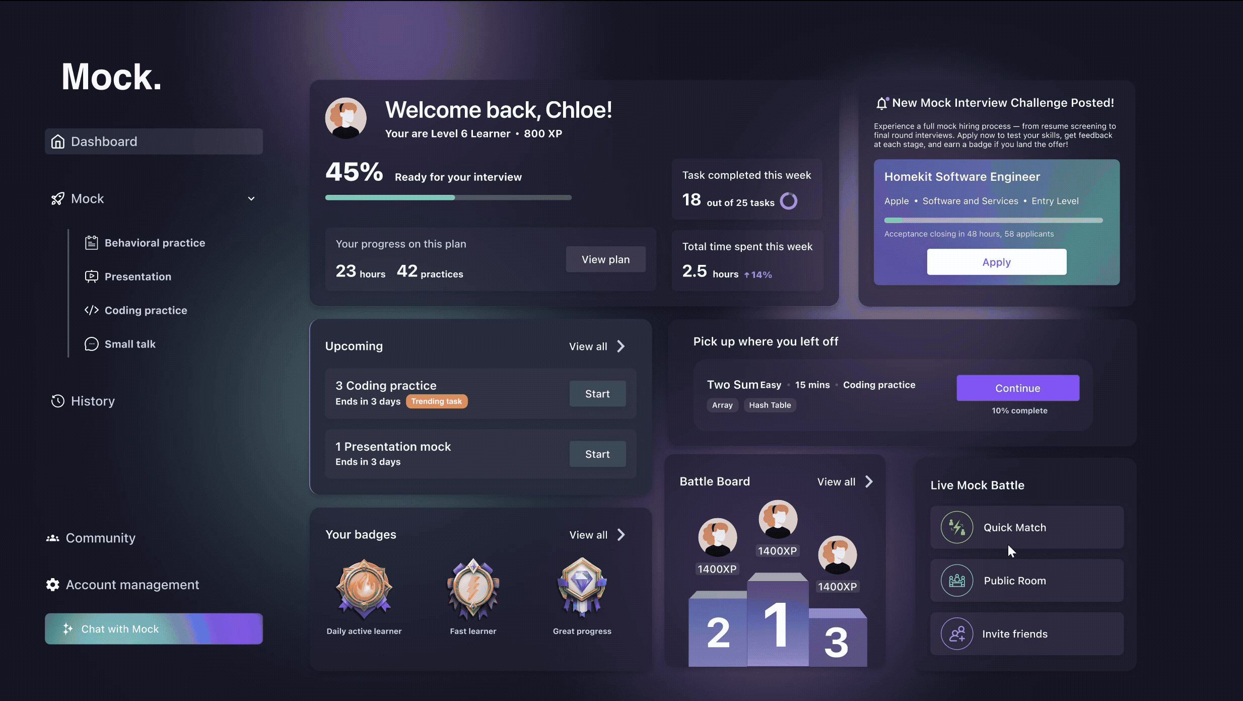 Mock AI — Gamified Interview Practice That Drives Growth