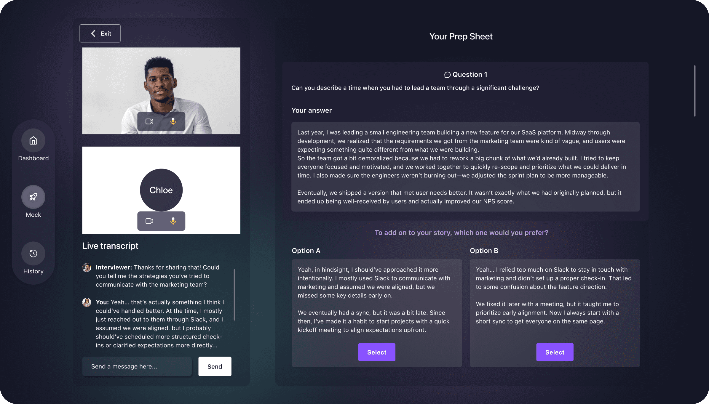 Mock AI — Define Your Persona and Surface Key Stories