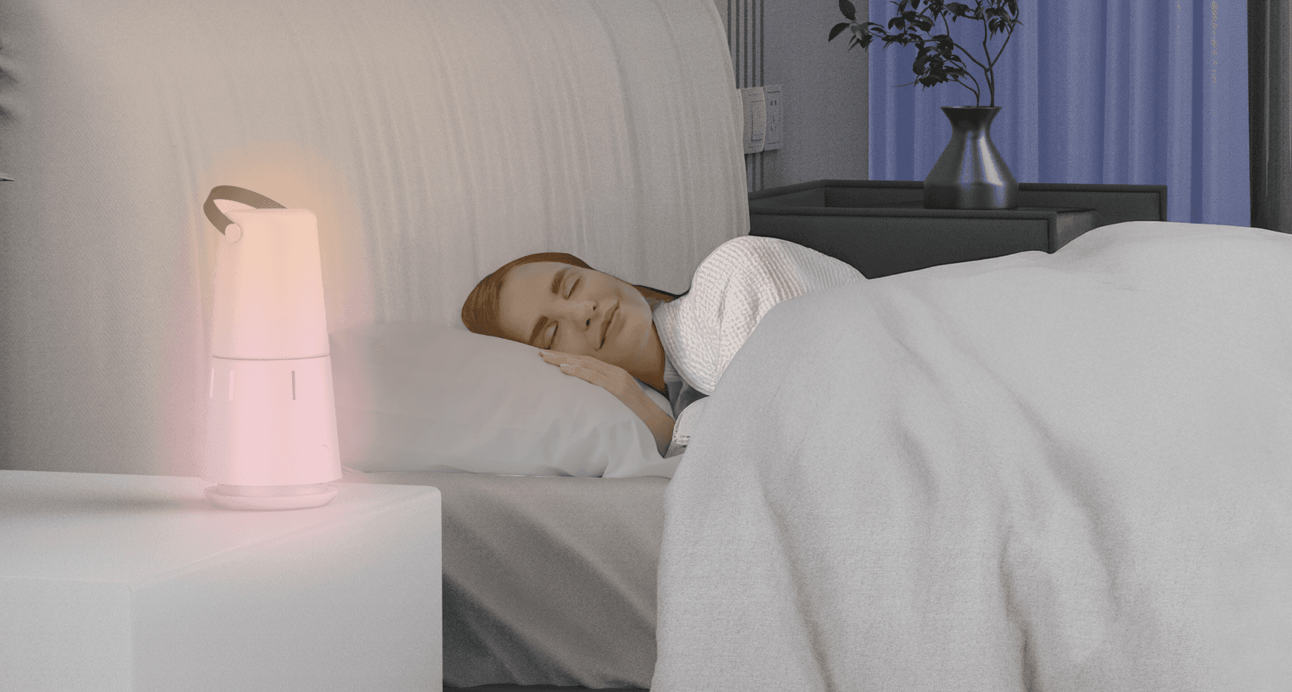 Cozy Lumen — The light turns on with the aroma diffuser triggered by motion.